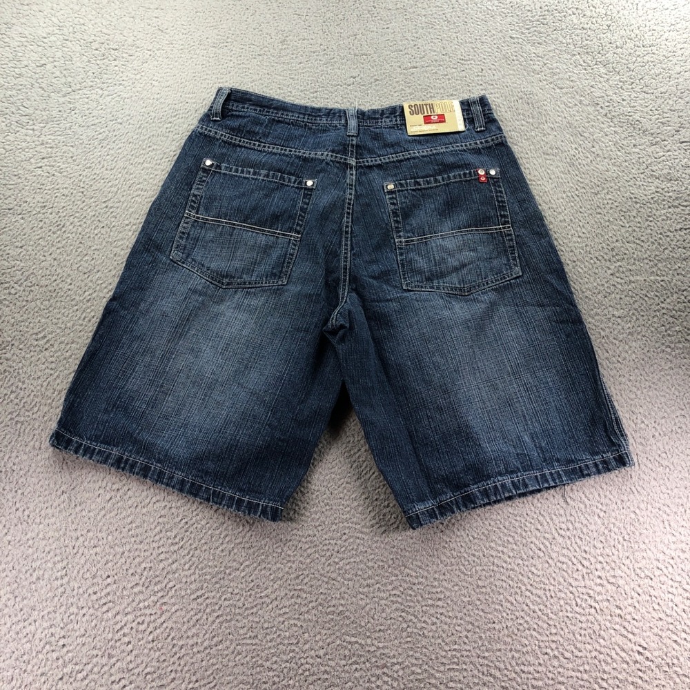 Vintage Southpole Shorts Mens 34 Blue Baggy Red Tab Faded Skater Y2K Denim Jeans